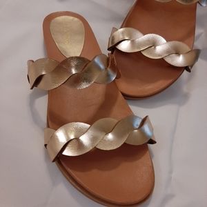 BAMBOO womens gold  sandals boho size 7.5